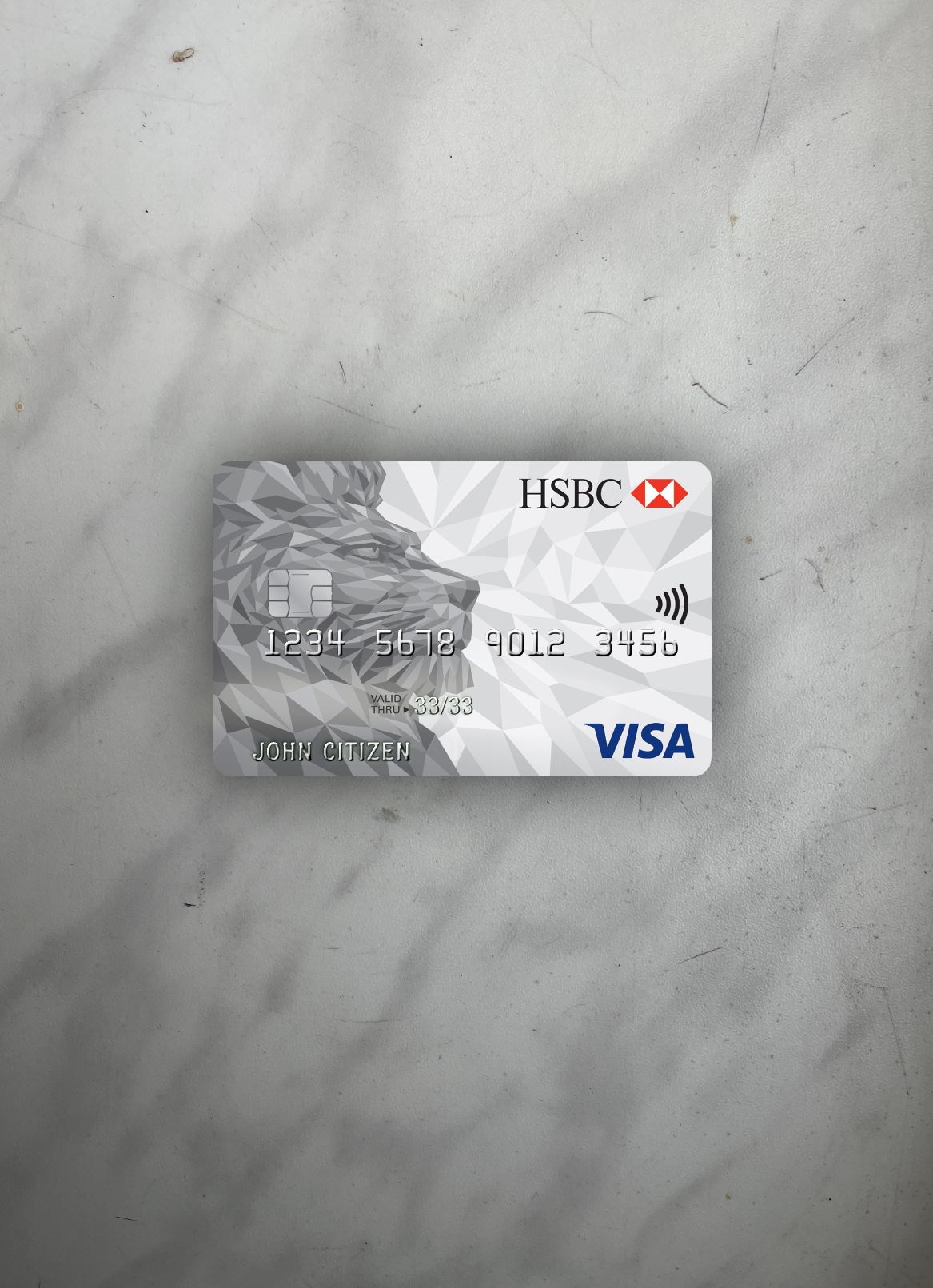 Download United Kingdom HSBC visa classic card photolook front Photoshop template